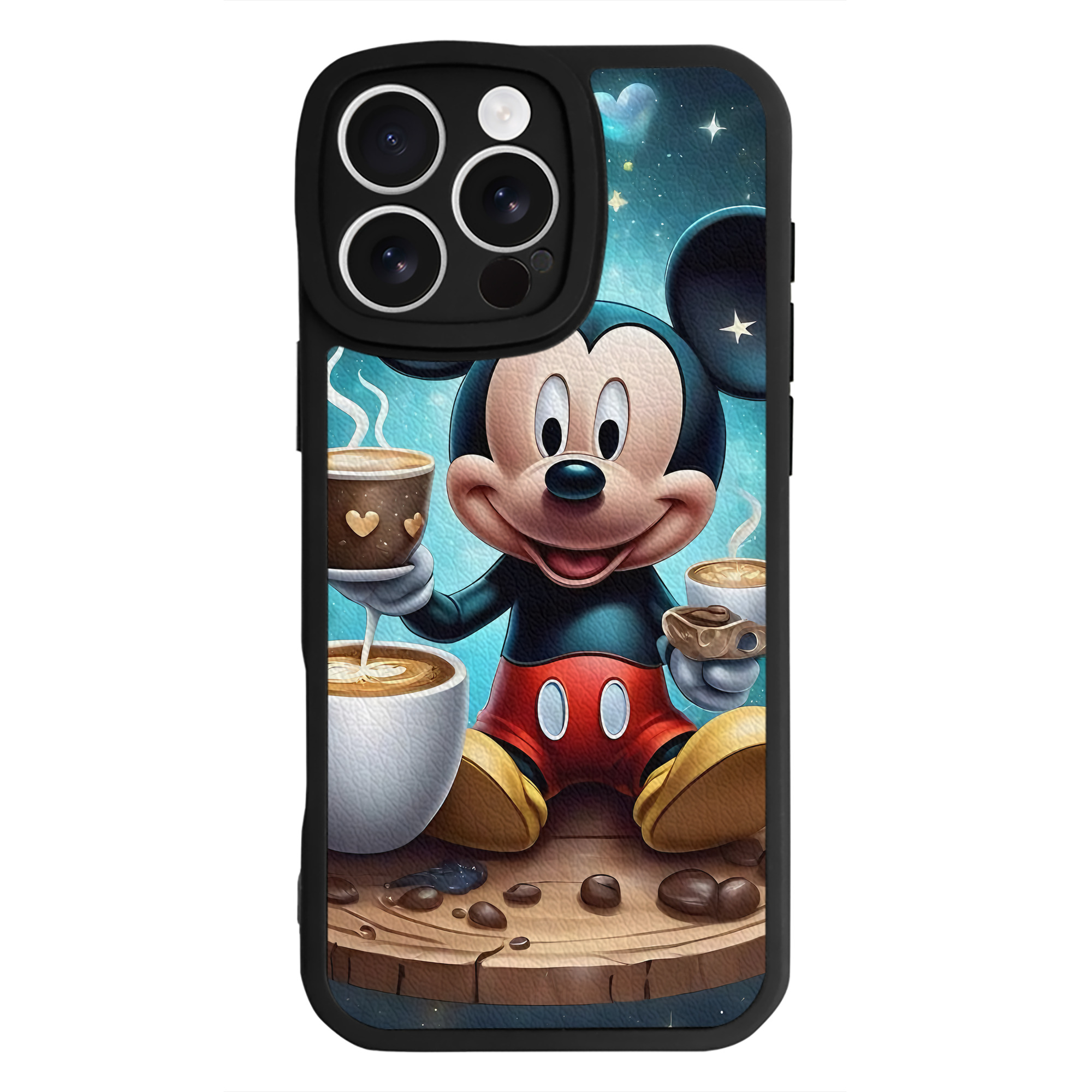 （画像用） ミッキーマウス Mickey Mouse 【iPhone 16シリーズ対応】シリコンスマホケース（レザー調） 材質：シリコン